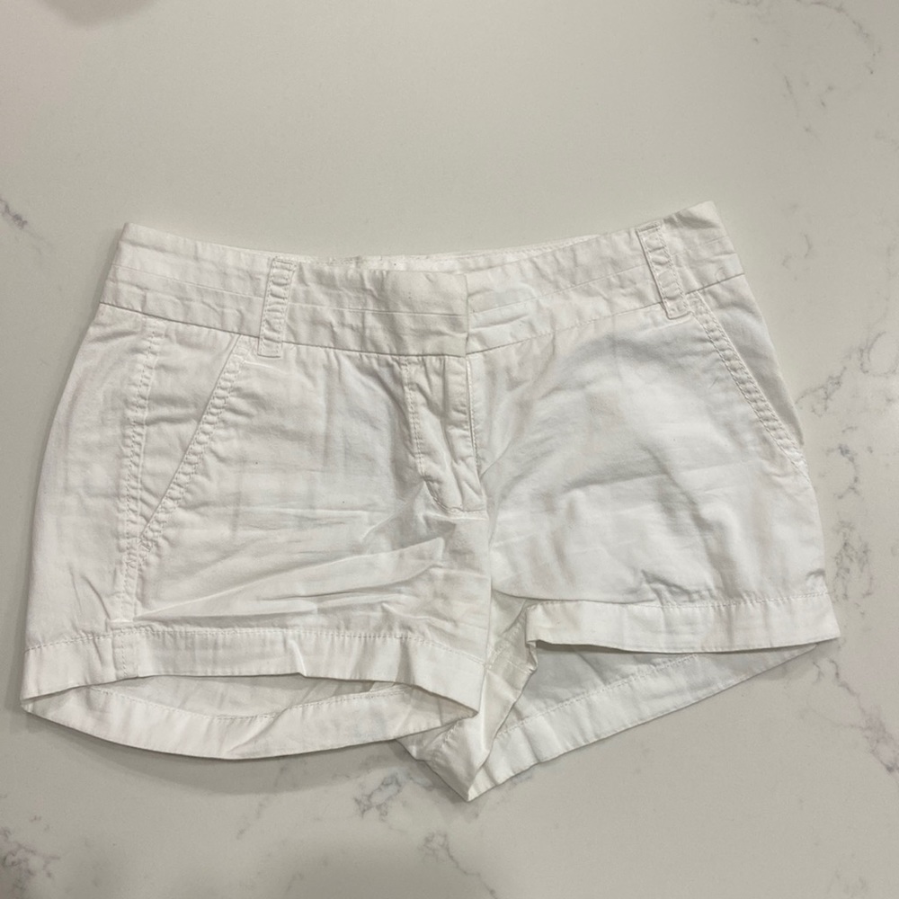 J Crew womens 3” white chino shorts